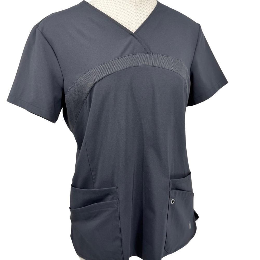 Urbane Charcoal Short Sleeve Scrub Top